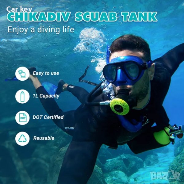 Мини водолазна бутилка за гмуркане 0,5 л комплект, снимка 1