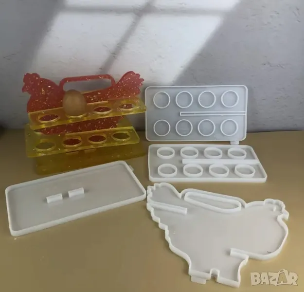 Молд поставка за яйца във формата на кокошка 4 части, снимка 1