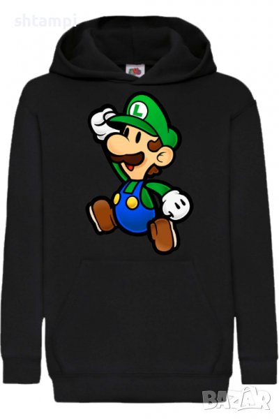 Детски Суитчър/Суитшърт Luigi Mario Paper,Super Mario,Игра,Подарък,Изненада,Забавление,Рожден Ден, снимка 1