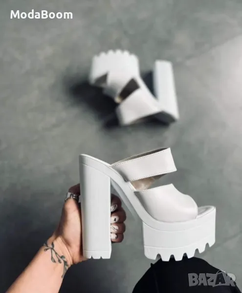 Чехли на ток - Кожа, снимка 1