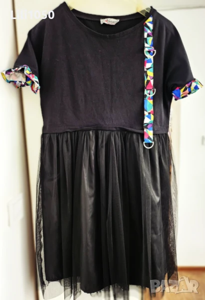 Черна РОКЛЯ  с тюл L/ XL, снимка 1