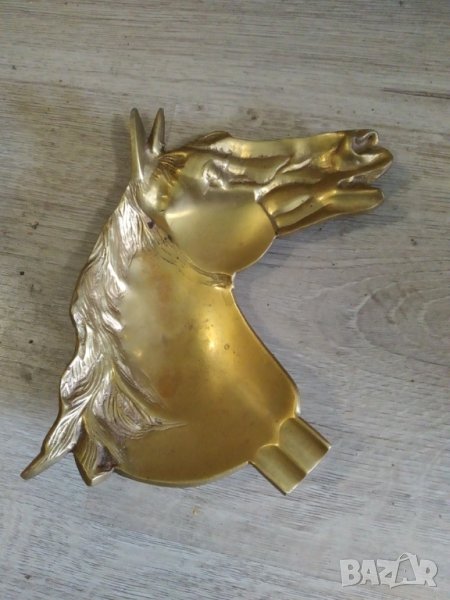  месингов пепелник-конска глава, снимка 1