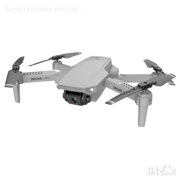 Дрон Е88, 4K камера, полет 12мин 100m, сгъваем, чанта за транспортиране, Сив, снимка 1