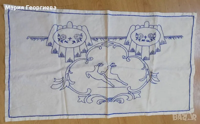  ковьр за стена  1. ковьорче, ретро / ръчно бродирано   , снимка 1