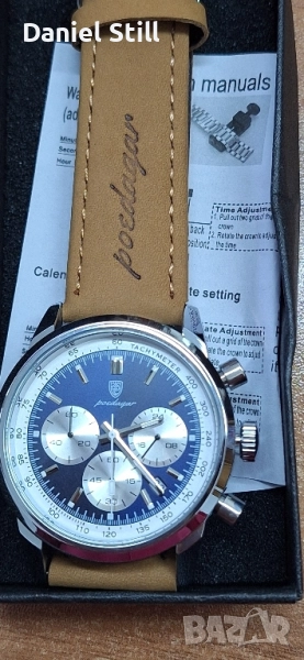 POEDAGAR Високо качество Мъжки Луксозен Хронограф с Светещ Циферблат, снимка 1