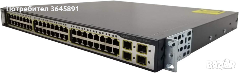 Управляем суич Cisco Catalyst WS-C3750G-48PS S V05 PoE 48 Gigabit Network Switch, снимка 1