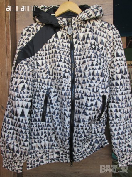 Пролетно-есенно яке GSUS от шушляк сиво каре с качулка размер S, снимка 1