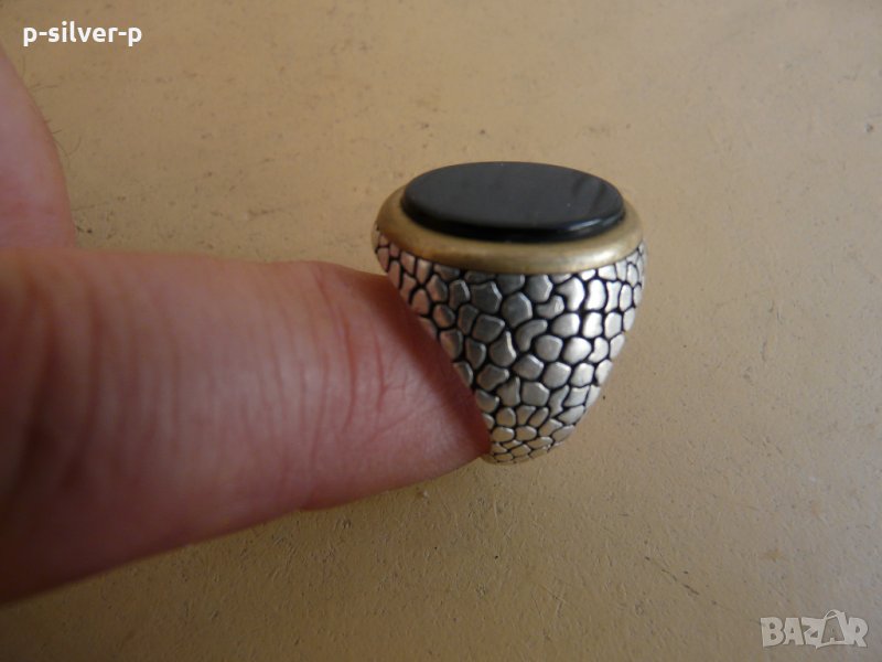  Бутиков мъжки сребърен пръстен - 8 , снимка 1