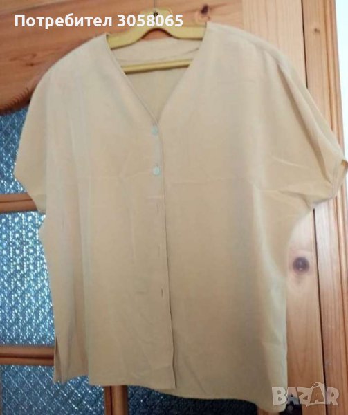 лятна риза с къс ръкав в прасковено L XL , снимка 1