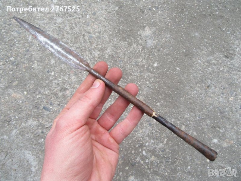 Старо Ковано Острие 18/19 век от Африканско копие нож , снимка 1