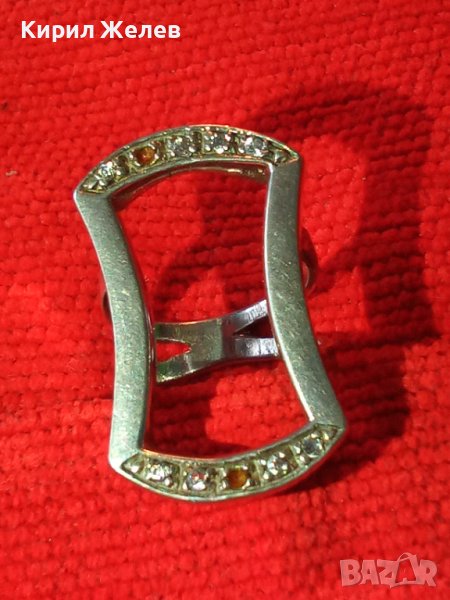 СТАР СРЕБЪРЕН АРТ ПРЪСТЕН РОДИРАНО СРЕБРО 925 с ЦИРКОНИ 25685, снимка 1