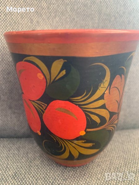 Хохлома-Красива ръчно рисувана чаша-СССР-2, снимка 1
