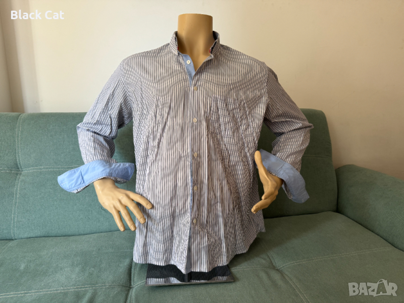 "Frant" / "Франт" – нова стилна раирана мъжка риза, с дълъг ръкав, XL, блуза, топ, мъжки ризи, снимка 1