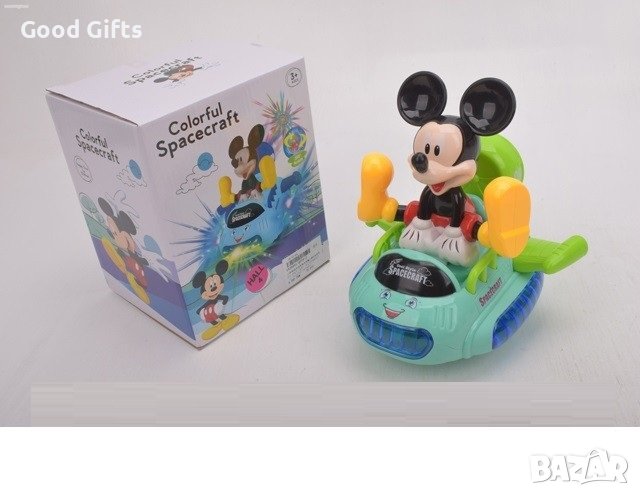 Музикална играчка Мики Маус в космически кораб с LED осветление, снимка 1