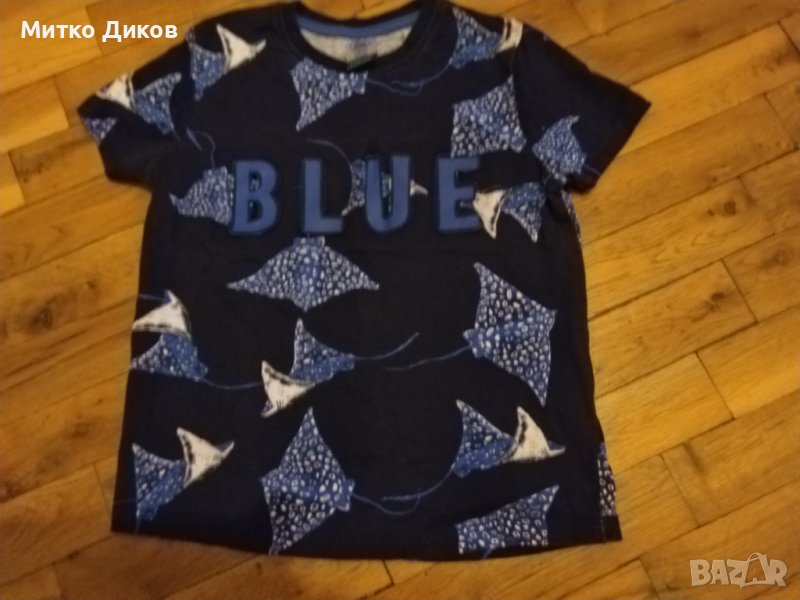 Детска блуза къс ръкав блуе сини 110см 4-5год. отлична, снимка 1
