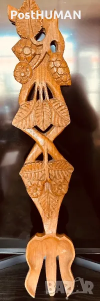 Дървена вила - вилица -дърворезба, снимка 1