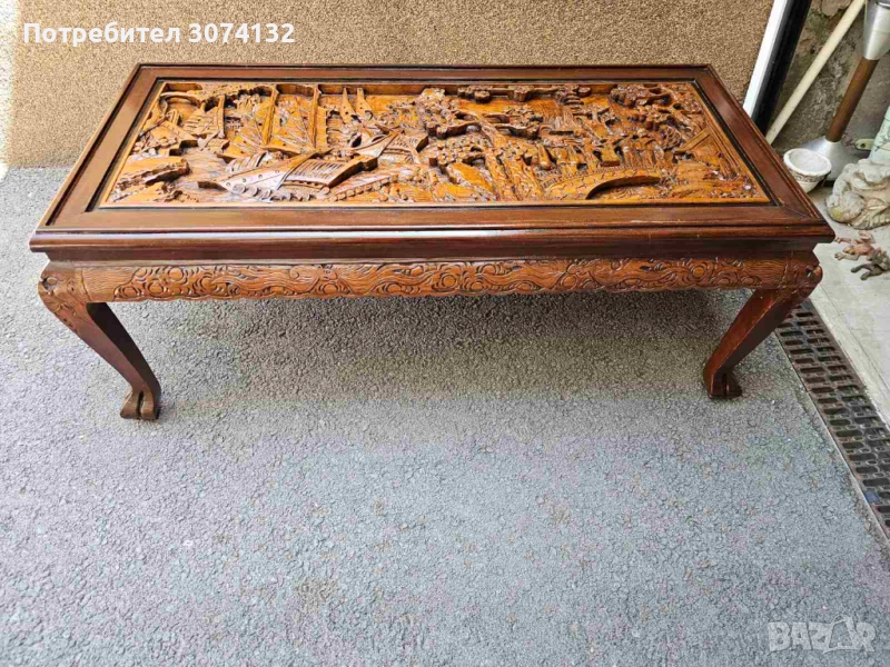 Уникална Китайска холна маса с дърворезба, снимка 1