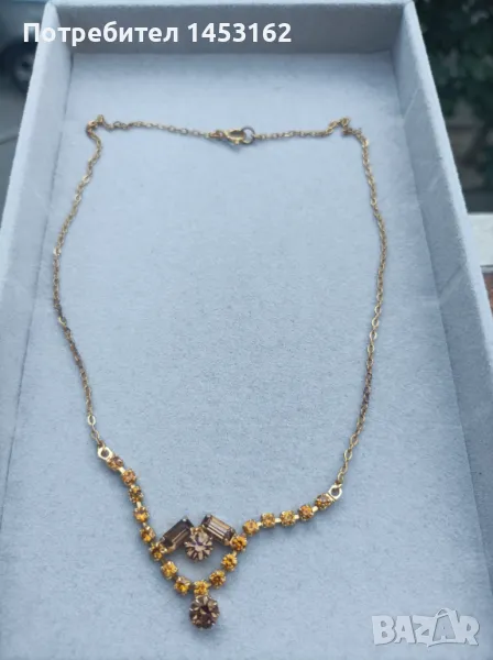 Винтидж чешко колие с кристали , снимка 1