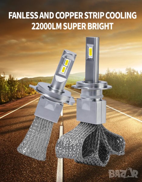 Висок клас LED-крушки с пасивно охлаждане за основни фарове, снимка 1