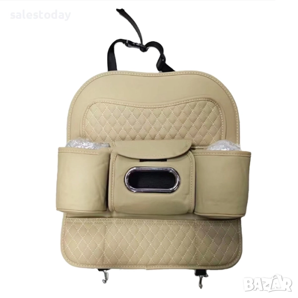 Органайзер за седалка, изкуствена Кожа - Бежав цвят, снимка 1