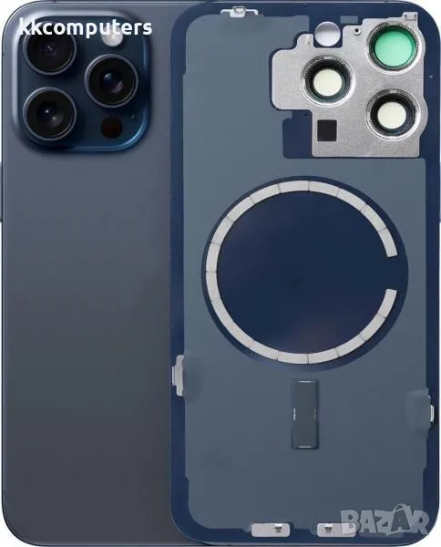 Капак батерия / Задно стъкло Оборудван за iPhone 15 Pro Max 6.7 / Син / Баркод : 483837, снимка 1