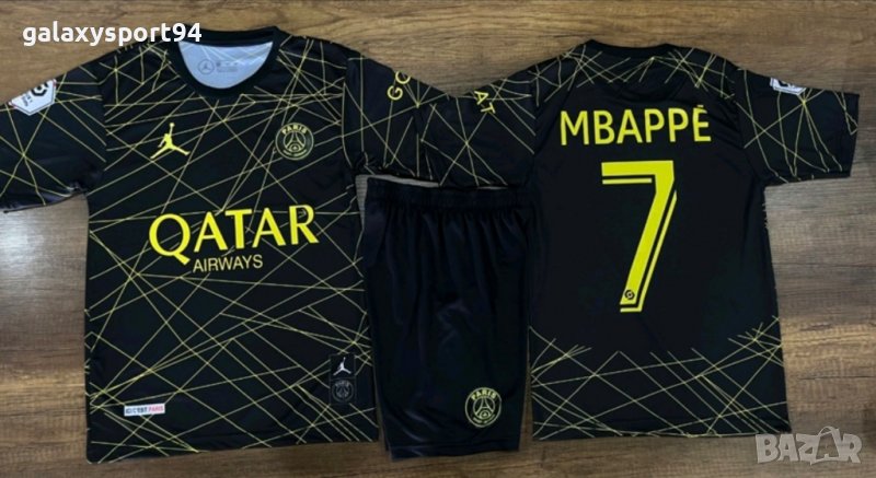 Екип MBAPPE 7 PSG Black and GOLD Черен Комплект Мбапе 7 ПСЖ 5 до 15г, снимка 1