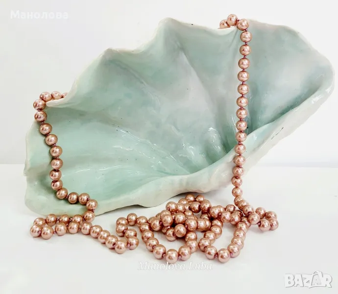 Колие от кристални розово злато перли SWAROVSKI., снимка 1