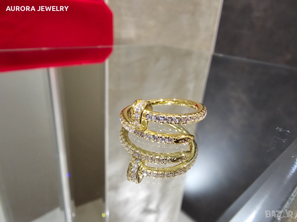 CARTIER Nail Juste un Clou Gold Small Paved Diamonds Пръстен Пирон, снимка 1