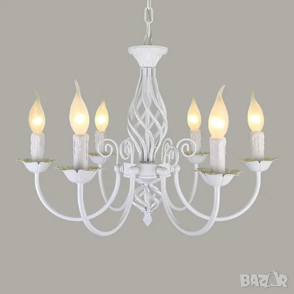 Античен винтидж Рустик френски класически аристократичен ремарке Свещ Полилей Кънтри стил , снимка 1