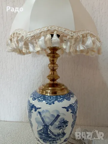Комплект от две големи старинни порцеланови лампи - лампа, снимка 4 - Антикварни и старинни предмети - 47319748