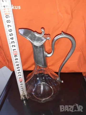 Прекрасна кана графа посребрена маркирана Dumanoir Etain, снимка 6 - Антикварни и старинни предмети - 50918929