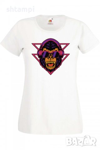 Дамска Тениска monkey with headphones Изненада,Повод,Подарък,Празник, снимка 9 - Тениски - 37641339