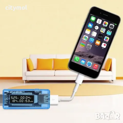 USB тестер, за ток, напрежение, измерва  мощност и капацитет на бактерии , снимка 4 - Друга електроника - 49674089