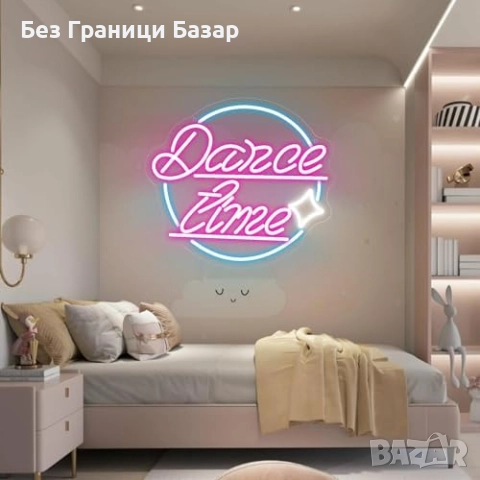 Нов Розов Dance Time Неон за Спалня Студио Бар USB Осветление Led 36см, снимка 5 - Лед осветление - 51492755