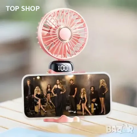 Нови 2 броя портативен USB вентилатор ръчен/за врат/за бюро 5 скорости, снимка 8 - Други - 49498271