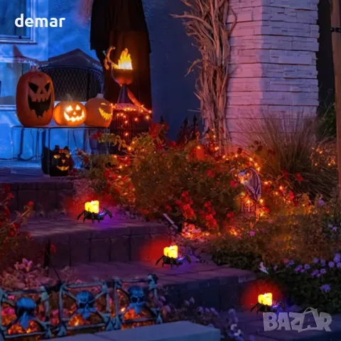 6 броя Хелоуин LED свещи "паяк" на батерии, снимка 7 - Лед осветление - 49791831