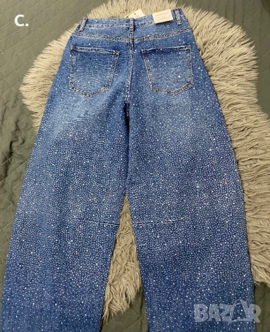 Дамски дънки с камъна тип балон, снимка 2 - Дънки - 53219864