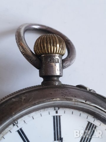 Сребърен джобен часовник, снимка 11 - Антикварни и старинни предмети - 39741578