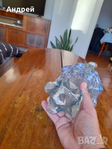 Стара стъклена ваза кошница, снимка 5 - Други ценни предмети - 43007940