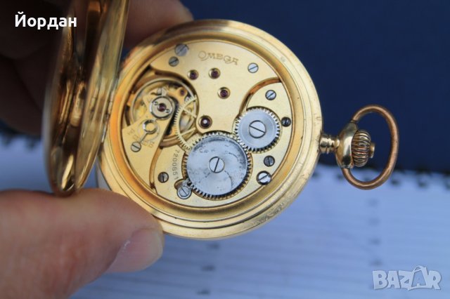 Златен джобен ''Omega'' 52 мм, снимка 9 - Други ценни предмети - 40486407