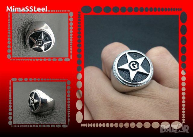 G Star Мъжки стоманен пръстен Stainless Steel 316L , снимка 7 - Пръстени - 27690532