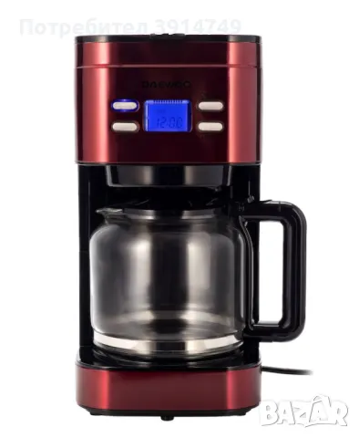 Кафемашина за шварц кафе, кана 1,5 л, таймер, 1000W, постоянен филтър, LCD дисплей, *НОВА*