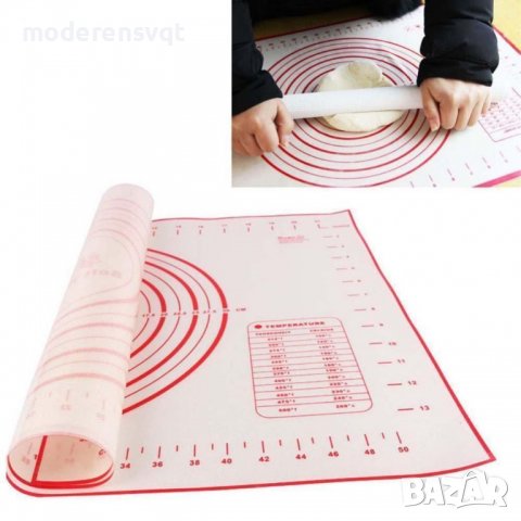 Силиконова подложка за месене, точене и печене, снимка 4 - Прибори за хранене, готвене и сервиране - 37498455