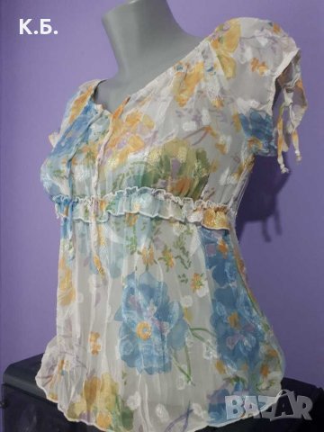 Тънка блуза в свежи цветове р-р S,M, снимка 3 - Корсети, бюстиета, топове - 33034592
