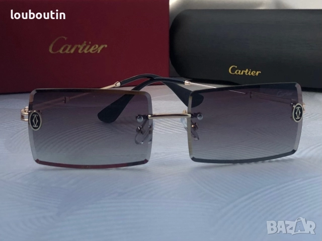 Cartier Мъжки слънчеви очила правоъгълни 3 цвята черни кафяви сини, снимка 17 - Слънчеви и диоптрични очила - 51739091