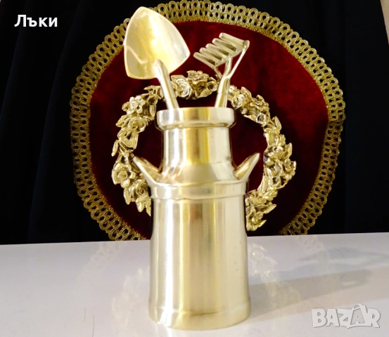 Бронзова лопата,градинарски инструмент за саксии,сукуленти. , снимка 3 - Антикварни и старинни предмети - 52967937