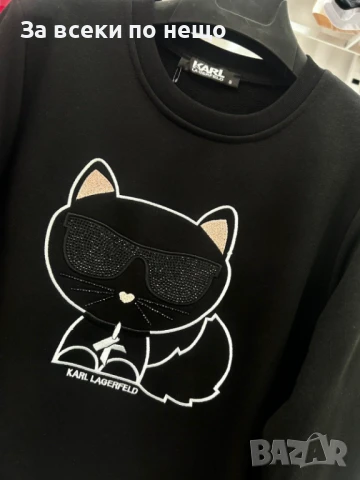 Karl Lagerfeld Дамска Блуза С Дълъг Ръкав С бродирано Лого Карл Лагерфелд - 2 Налични Цвята Код A833, снимка 2 - Блузи с дълъг ръкав и пуловери - 51384158