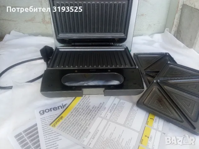  Скара за сандвичи Gorenje SM703GCG, снимка 2 - Скари - 49115283