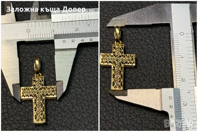 Златен КРЪСТ  ЧИСТО НОВ уникален златно14 к 585 gold zlato krast , снимка 10 - Колиета, медальони, синджири - 53457553