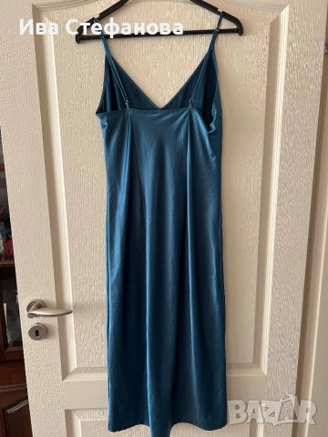 Нова елегнтна дълга миди midi дължина парти рокля zara Zara Зара тюркоаз тюркоазена , снимка 2 - Рокли - 51732175